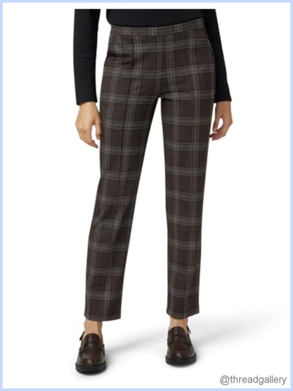 Pull On Ponte Trouser Leggings Mid Rise Tapered Straight Fit Casual